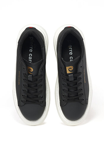 Pierre Cardin Gage Erkek Siyah Sneaker – Krem Taban Altın Logo Erkek Spor Ayakkabı