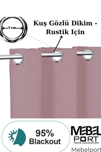 MebelPort Curtain Blackkout Fountain Stitching Shape Single Wing