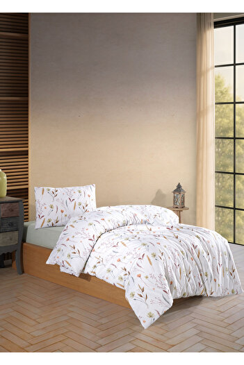 Medaillon Home Σετ παπλωματοθήκη μονόχρωμο Eflora με ελαστικό σεντόνι