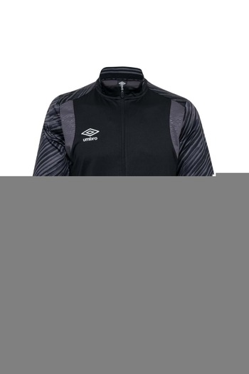UMBRO TC-0211 Plus Camp Jacket Hooded Sweat Φούτερ Ανδρικό Μπουφάν ΜΑΥΡΟ