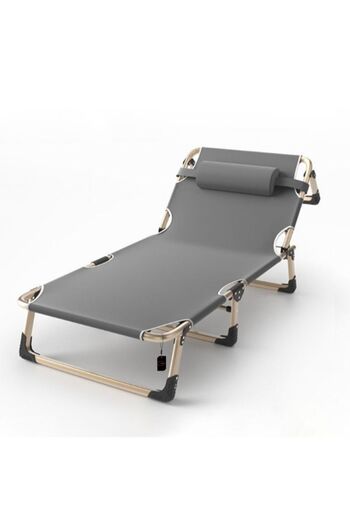 Generic Adjustable Foldable Bed For Office Lunch Break Use Gray