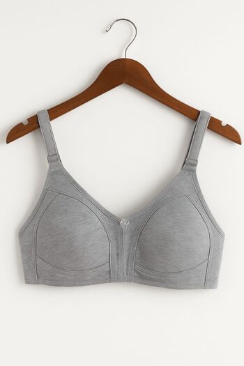 enmodaiçgiyim Gray Color Seamless Combed Cotton Gathering Bra