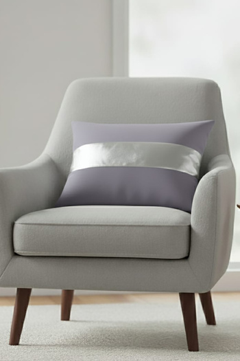 Nisahometeks Silver Detail Throw Pillow Cover Stain Resistant Erasable