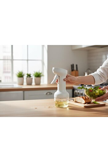 zezedesing Sprey Yağdanlık Airfryer için Yağdanlık, Püskürtmeli Sprey Cam Şişe Zeytinyağı Yağ Püskürtücü