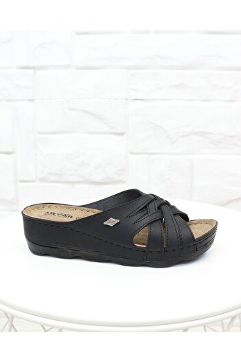 ARYAN 449 Black Anatomical Padding Women's Slippers