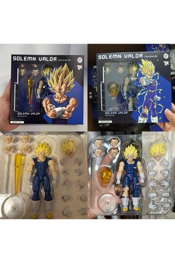 BANDAI 2PCS Black Hole Toys & TK Dragon Ball SHF Super Saiyan SSJ Majin Vegeta Battle Damage Full Power Ani