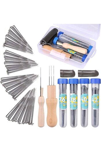 Choice 82pcs IMAZY 24/82/127pcs Wool Felting Needles 4 Sizes Felting Needles with Holders Complete Needle F