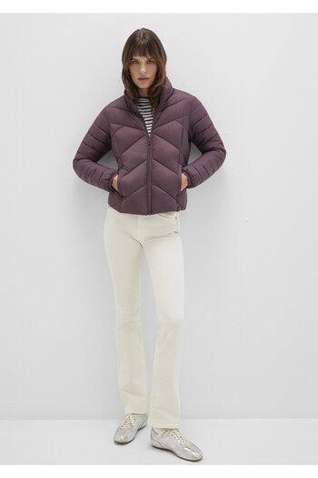 Mavi Stand Collar Burgundy Puffer Jacket 110698-70260