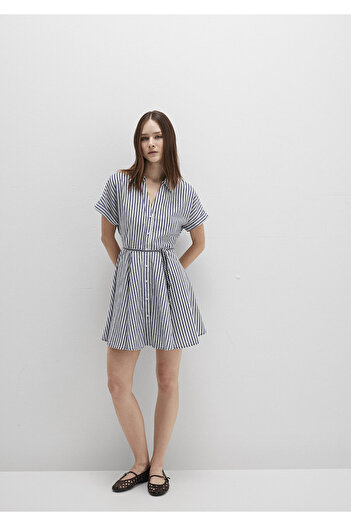 Mavi Striped Waist Lace-Up Mini Dress 1310763-91086