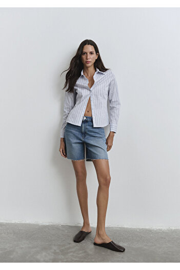 Mavi Lidia Real Blue Misty Dark Blue Jean Shorts 1410145-89744