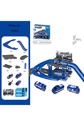 Choice Police car Children's Track Parking Lot Fire Truck Police Engineering Vehicle Dinosaur Car Toys Mult