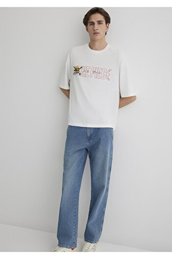 Mavi One Piece Printed Ecru T-Shirt Boxy Fit 0612663-70057