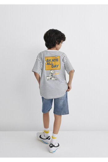 Mavi Skate All Day Printed Ecru T-Shirt Oversize / Wide Cut 6610263-89187