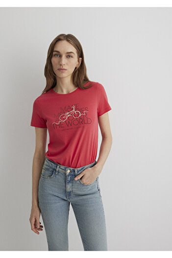 Mavi Bicycle Printed Red T-Shirt Slim Fit / Slim Fit 1613190 -71083