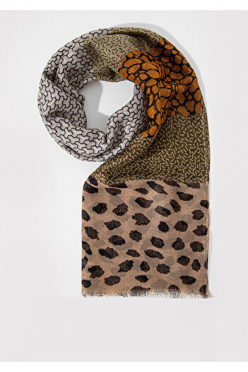 Mavi Leopard Pattern Shawl - 1912673 -87704 Model