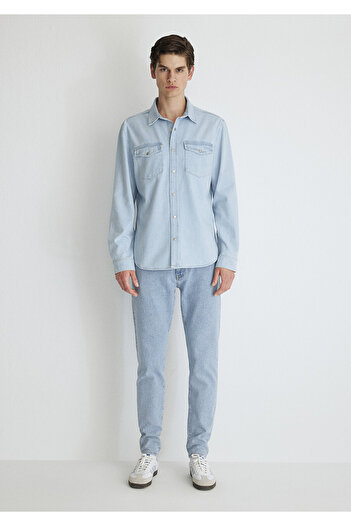Mavi Ted Casual Light Blue Jean Shirt Slim Fit / Slim Fit0210909-87153
