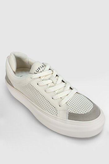 Lufian 111230259 Allan Sneaker Ανδρικά Δερμάτινα Παπούτσια ΛΕΥΚΟ