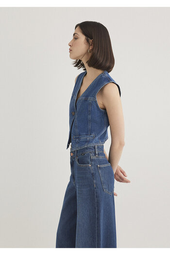Mavi Merlin All Blue Dark Jeans Fitted Vest - Body Fitted Cutout 1110265 -85670
