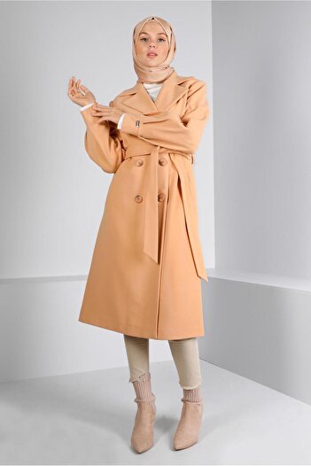 Alvina Double Breasted Collar Belted Coat 90305