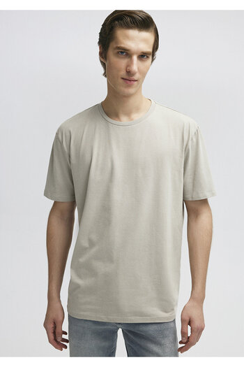 Mavi Stretch Beige Basic T-Shirt Loose Fit / Loose Relaxed Cut 0610136 -70100