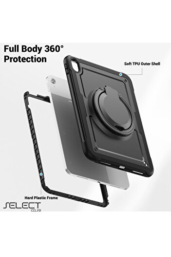SELECT Shockproof Case for iPad 9th Generation 10.2-inch - Child-Safe Design with 360-Degree Rotating Stand and Thermoline