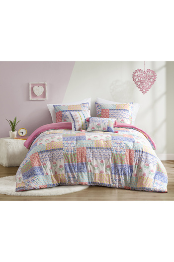 Bee Home Indigo Multi | 8-Piece Single Cotton Duvet Cover Set