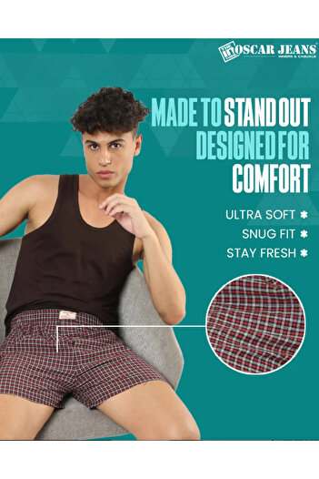 OSCAR JEANS Pack of 3 Mens Boxers Underwear Cotton Rich Relaxed Fit Antibacterial Soft Elastic Waistband