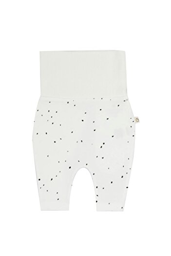 Little Gusto High Waist Trousers Baby Cosmos White Organic Cotton