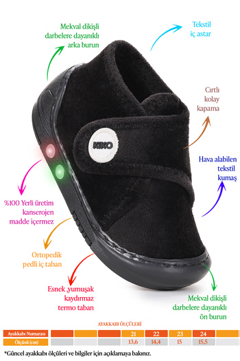 Kiko Kids Petri Daily Lighted Baby Boy Home School Nursery Slippers