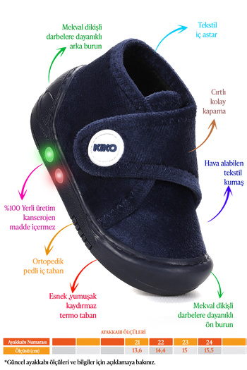 Kiko Kids Petri Daily Lighted Baby Boy Home School Nursery Slippers