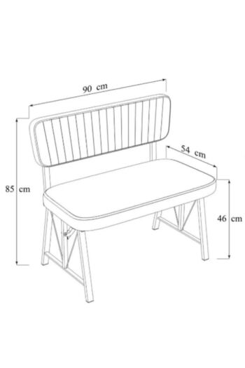 Parlazonhome Elfin Mutfak , Yemek Odası Bahçe Balkon Otel Restoran Kafe Bench, Puf, Sırtlı Bench -1 Adet Gri