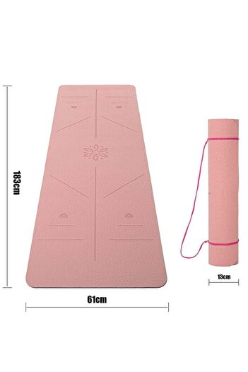 Taimi 6mm Yoga Mat High-resistance for Shock-absorbing, and Knee-supporting 183x61cm- Pink/Grey
