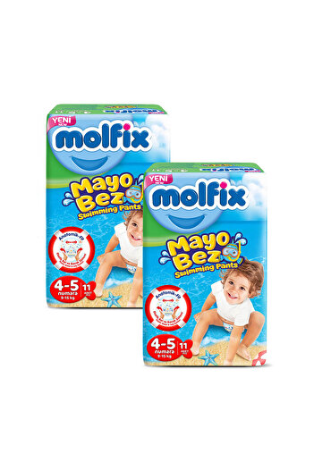 Molfix Swimsuit Baby Diapers Size 4-5 22 Pieces 9-15 Kg