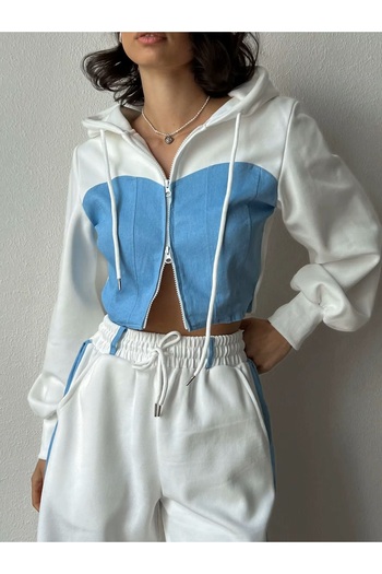 MRox Ariana White 2-piece oversize women's thick tracksuit