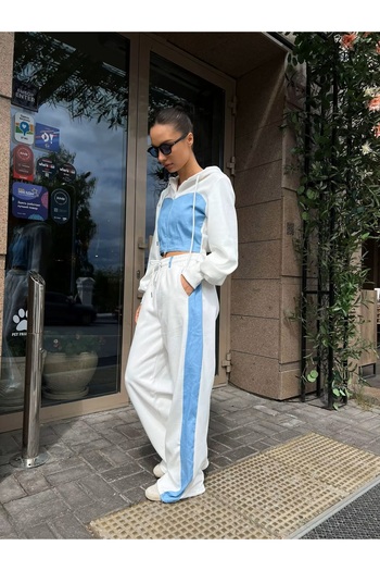 MRox Ariana White 2-piece oversize women's thick tracksuit