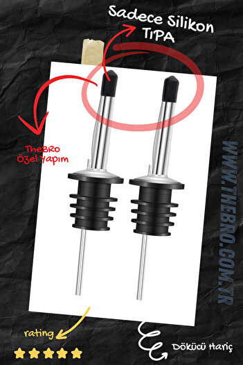 TheBRo 2 Pieces Bottle Stopper, Custom Made Silicone Bottle Pourer Dust Blocking Stopper