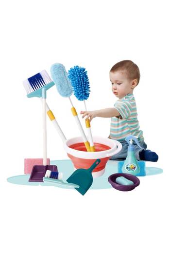 indiggo Interactive Playset and Role Play Toy for Children, Cleaning Bench with Mop