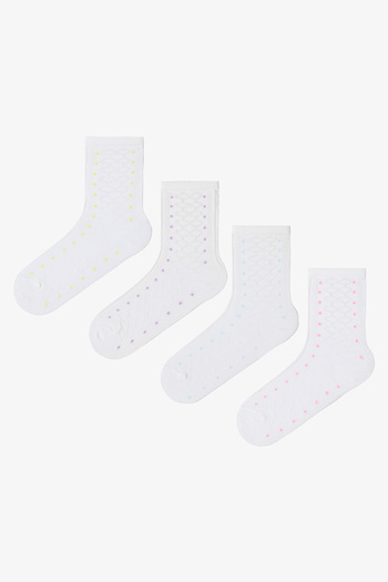 Penti Colorful Girl's Polka Dot Cotton 4-Piece Socks