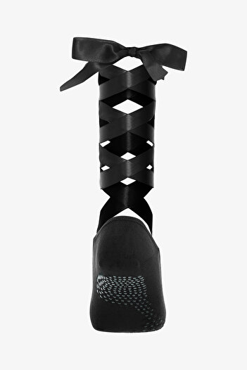 Penti White Non-Slip Sole Ballerina Pilates & Yoga Socks with Ribbon Detail
