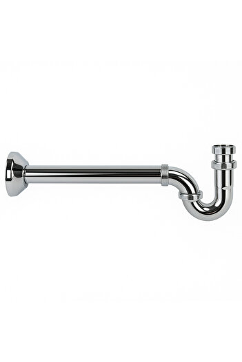 remer Rubinetterie Minutery 971Z114 washbasin trap, type S, 1” 1/4, shiny chrome, anti-odour, zamak