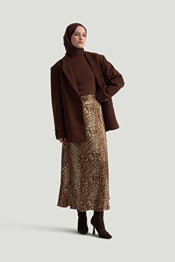 Armine TREND ARMINE TREND Fusta cu imprimeu leopard-Maro 24KT103