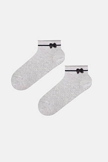 Penti Bowtie Line Light Gray Toe Seamless Socks
