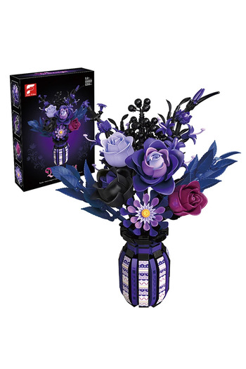 Choice 1218PCS Flower 1218PCS Dark Romance Gothic Bouquet Building Blocks Flower With Vase Model Educationa