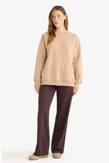 DeFacto Straight Fit Wide Leg Basic Plain Pocket Sweatpants D3759Ax25Au