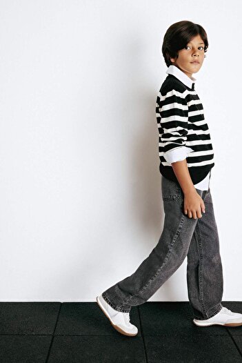 DeFacto Boy's Wide Leg Straight Leg Jeans F0453A825Wn