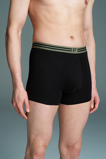 Penti Men's Cotton Black Line 3-Piece Multicolored Boxer