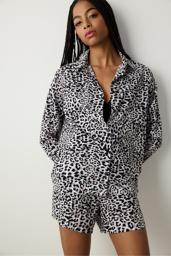 Penti Leopard Shirt Pants Multicolor Shorts Pajama Set