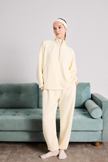 DeFacto Basic Plain Long Pajama Bottoms with Elastic Waist-Fall in Love G0070Ax25Wn