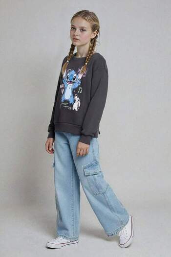 DeFacto Girls Wide Leg Cargo Wide Leg Jean Pants E5878A825Au
