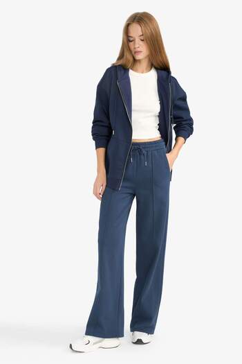 DeFacto Straight Fit Beli Bağcıklı Cepli Düz Paça Eşofman Altı A0954AX25WN